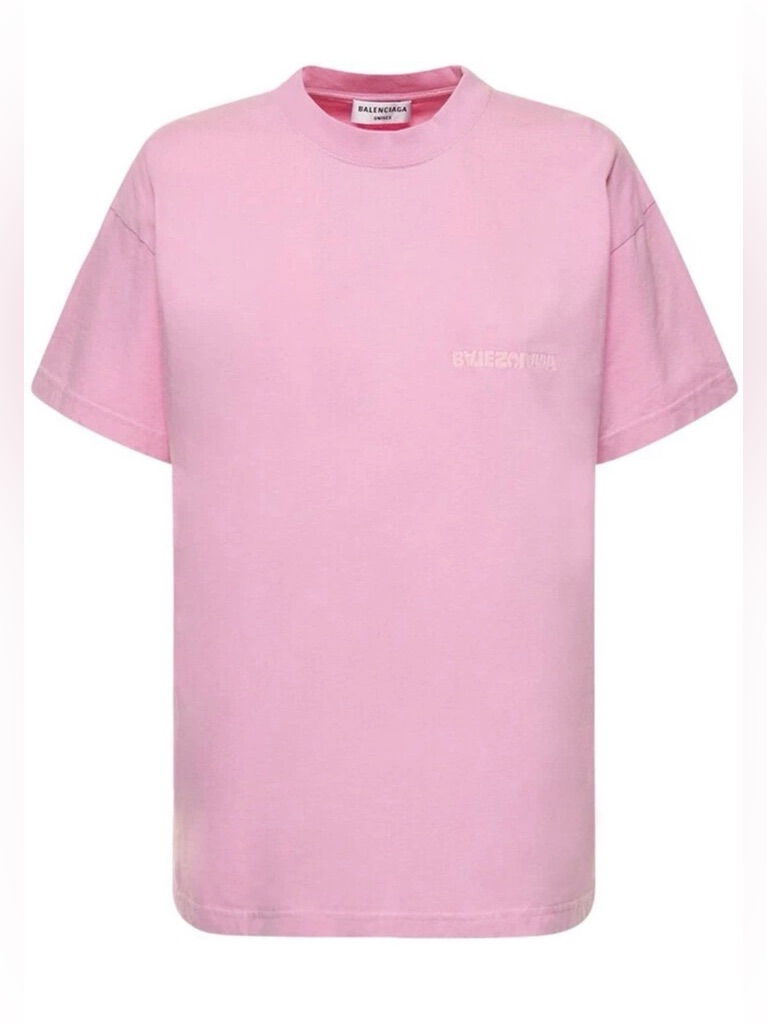 Balenciaga Turn Logo Embroidered Back Chest T-Shirt